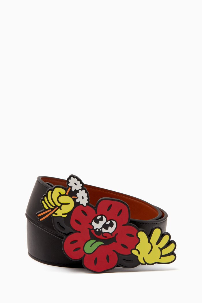 

Adjustable Boke Flower Reversible Belt in Leather, Black
