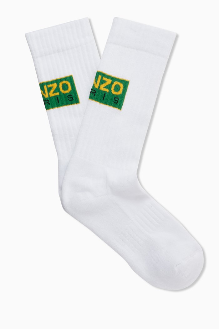 Logo Socks in Cotton, Green