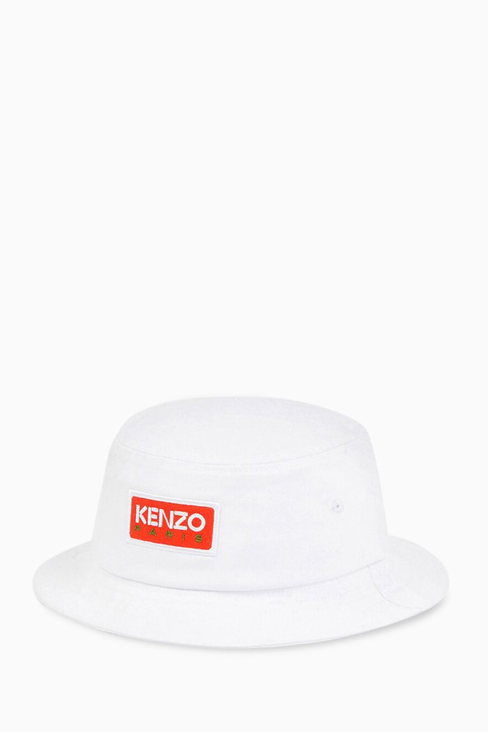 

Logo Bucket Hat in Canvas, White