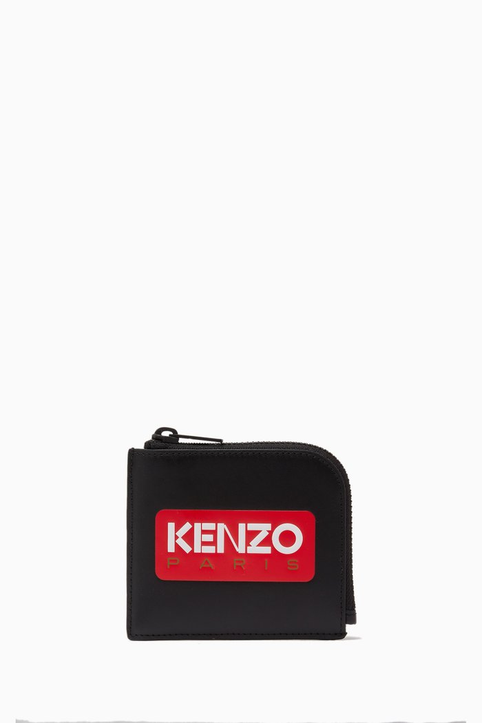 

Logo Card Holder in Leather, Black