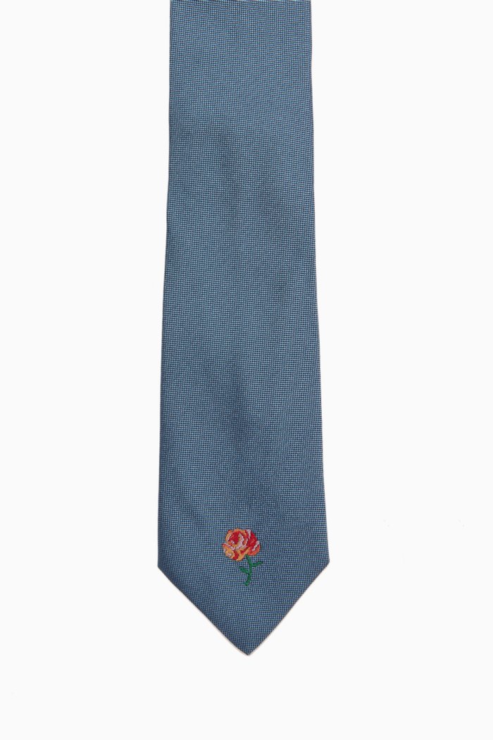 

Logo Pixel Rose Tie in Silk, Blue