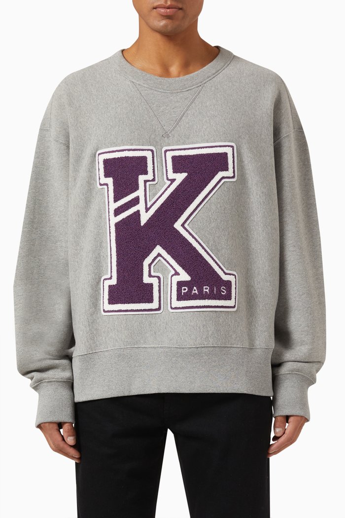 

Varsity Logo Sweatshirt in Cotton, Grey