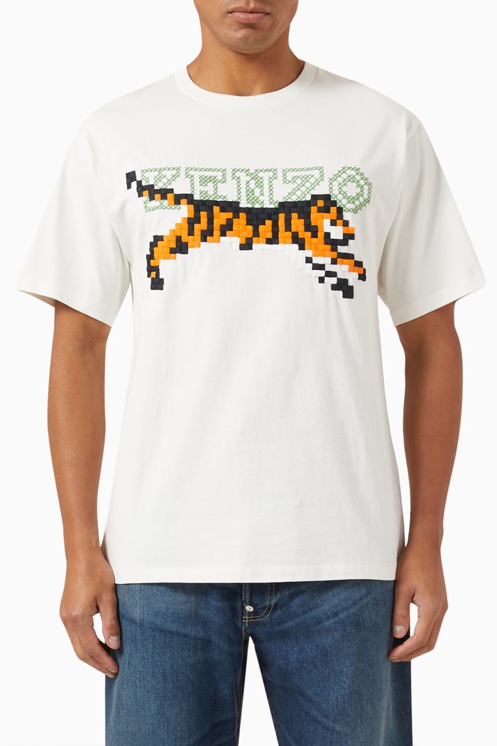 

Pixel Oversized T-shirt in Cotton, White