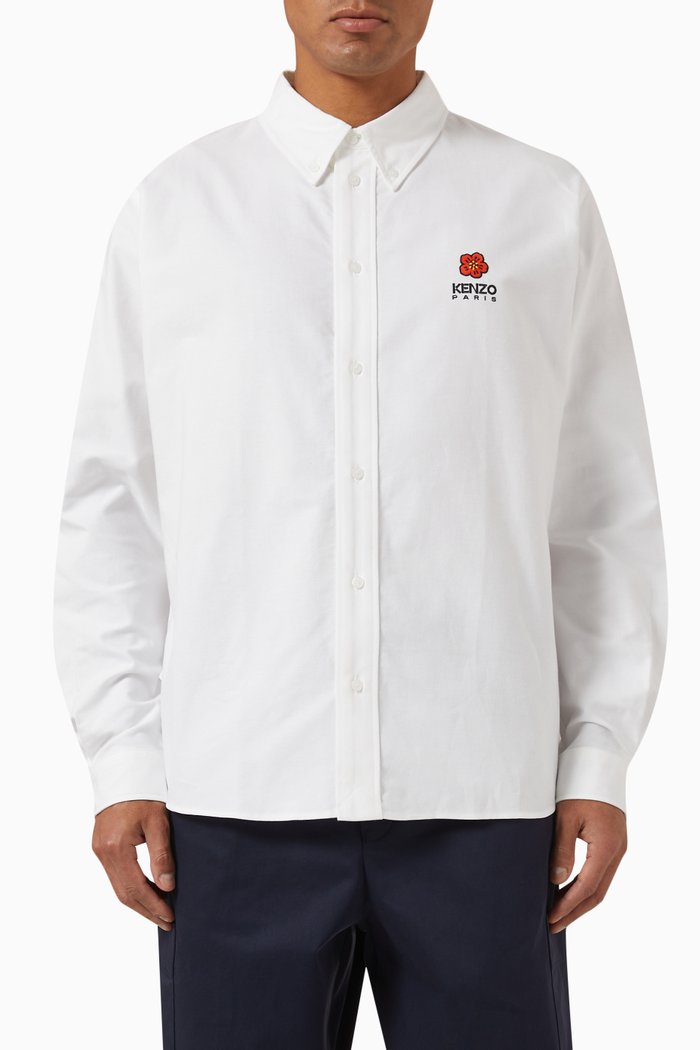 

Boke Flower Logo Shirt in Poplin, White