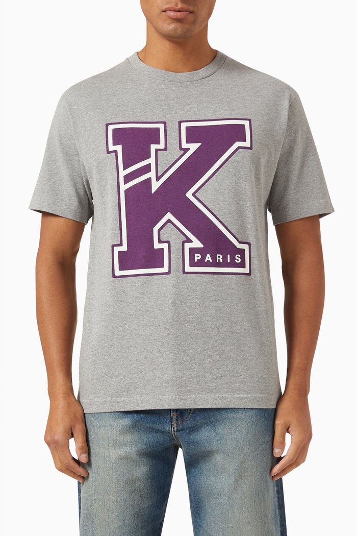 

Varsity T-shirt in Cotton Jersey, Grey