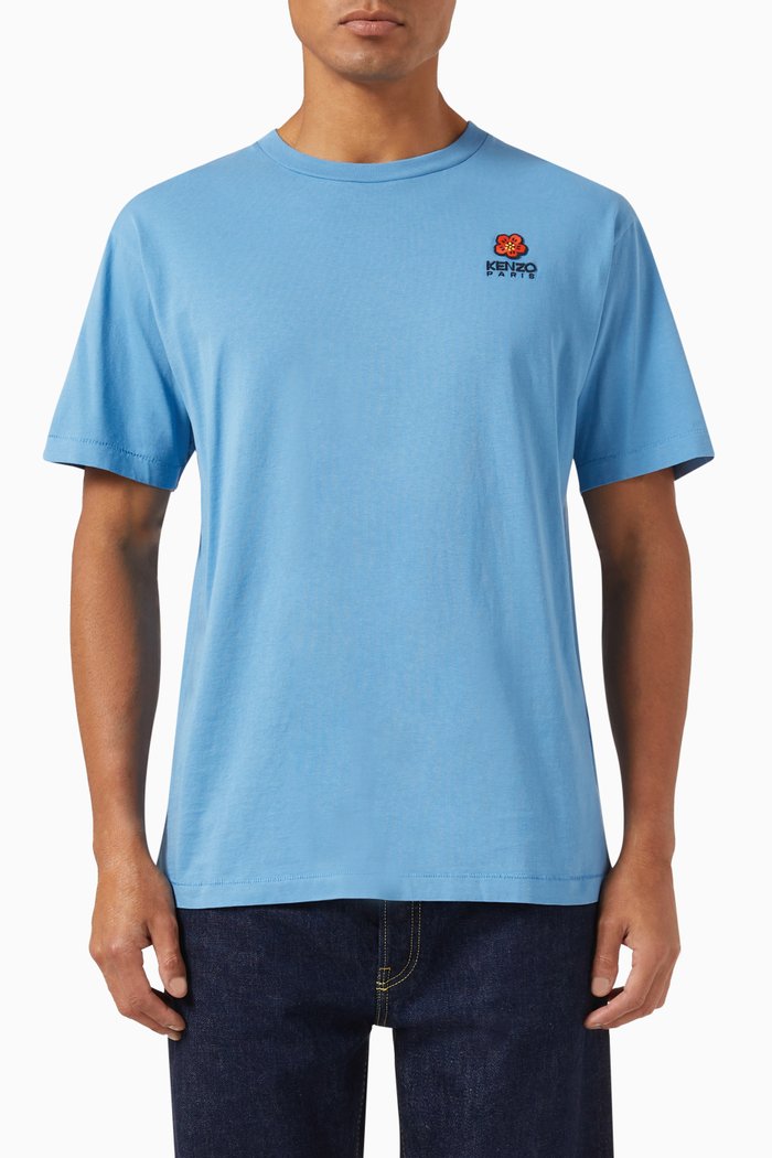 

Boke Flower Crest T-shirt in Cotton, Blue