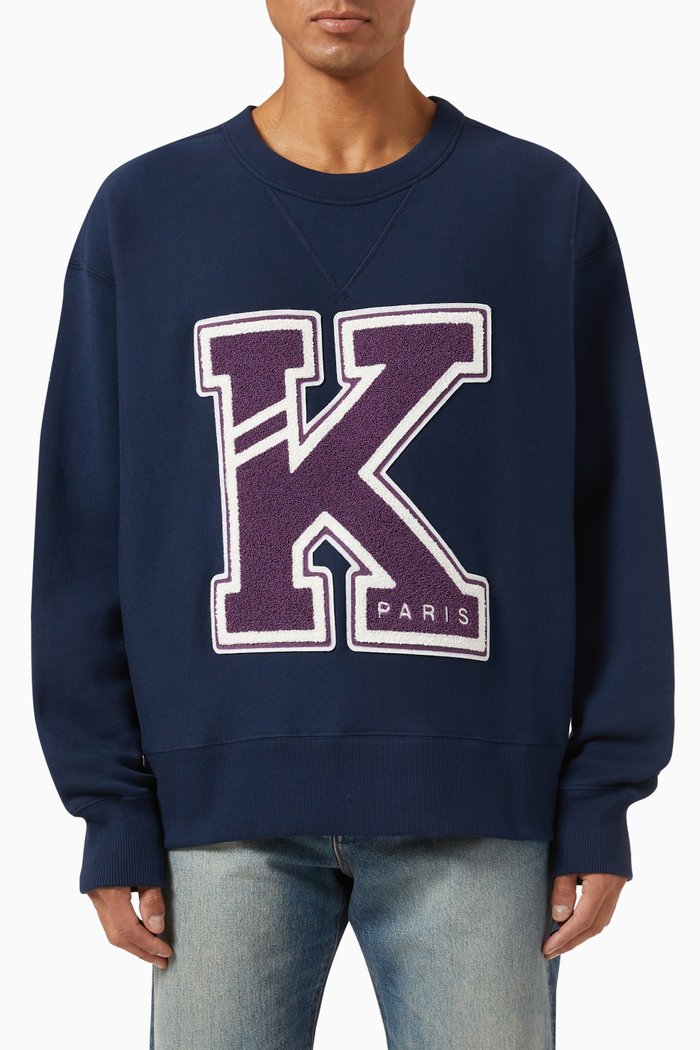 

Varsity Logo Sweatshirt in Cotton, Blue