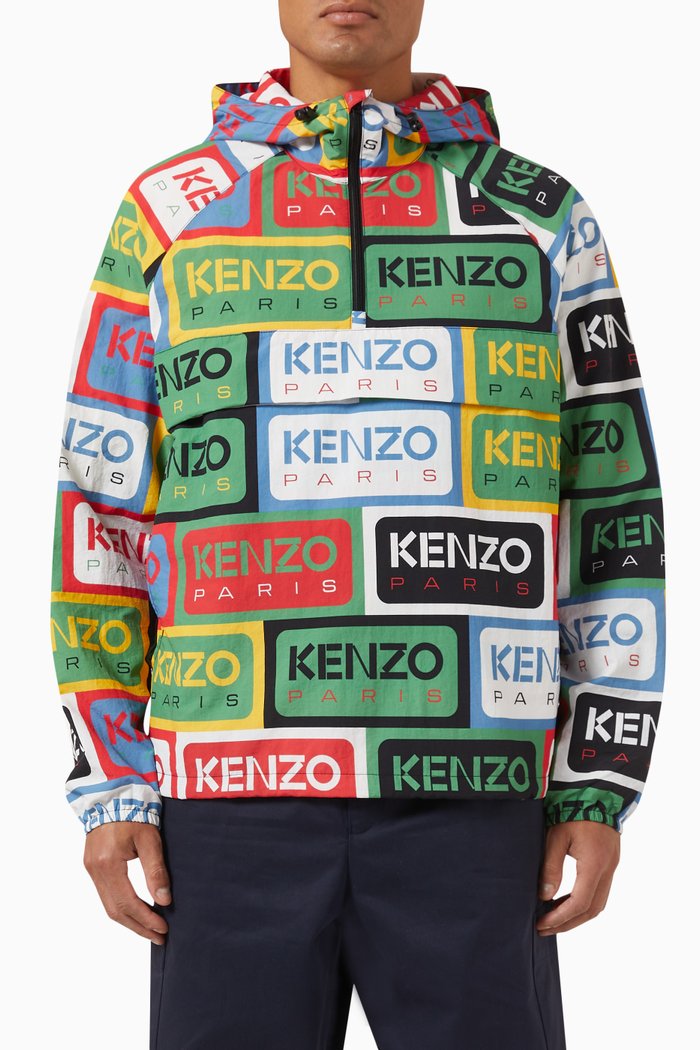 

Logo Labels Print Windbreaker in Nylon, Multicolour