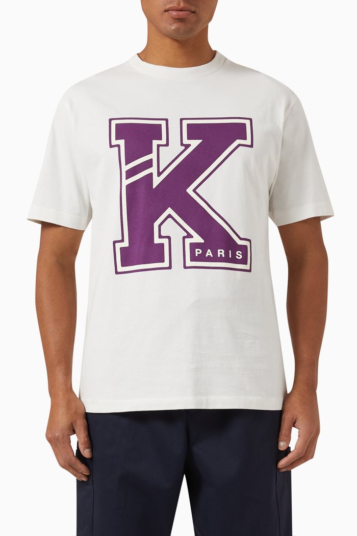 

Varsity Logo T-shirt in Cotton Jersey, White