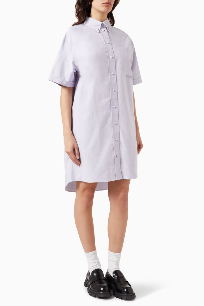 

Shirt Dress in Cotton, Purple
