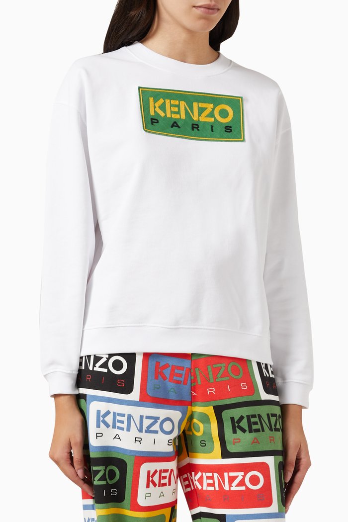 

Logo Patch Sweatshirt in Cotton, White