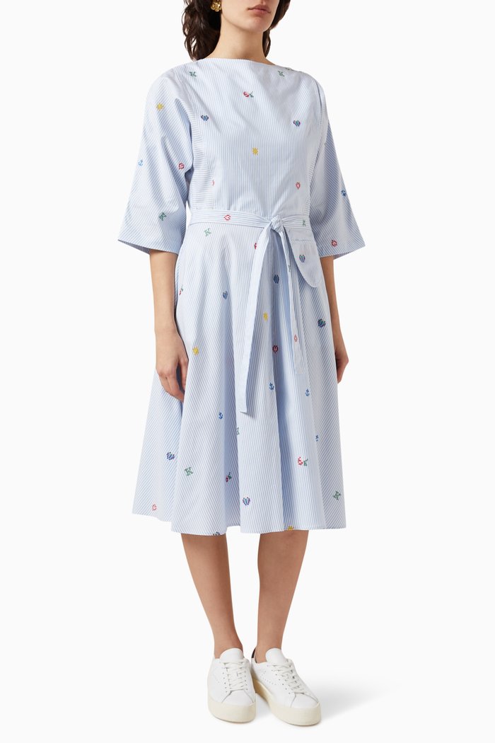 

Pixel Dress in Cotton Poplin, Multicolour