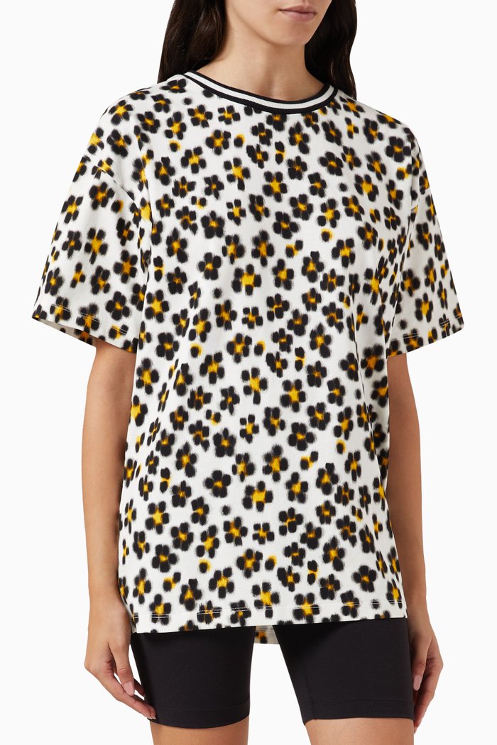 

Hana Leopard Oversized T-shirt in Cotton, Black