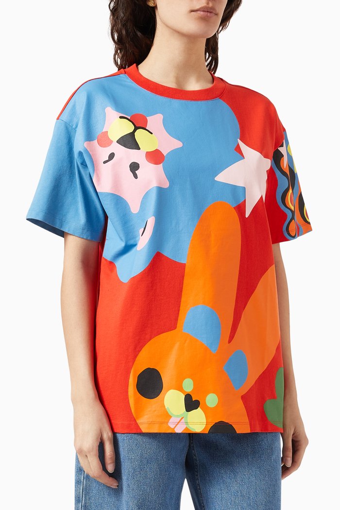 

Kenzoo Oversized T-shirt in Cotton Jersey, Red