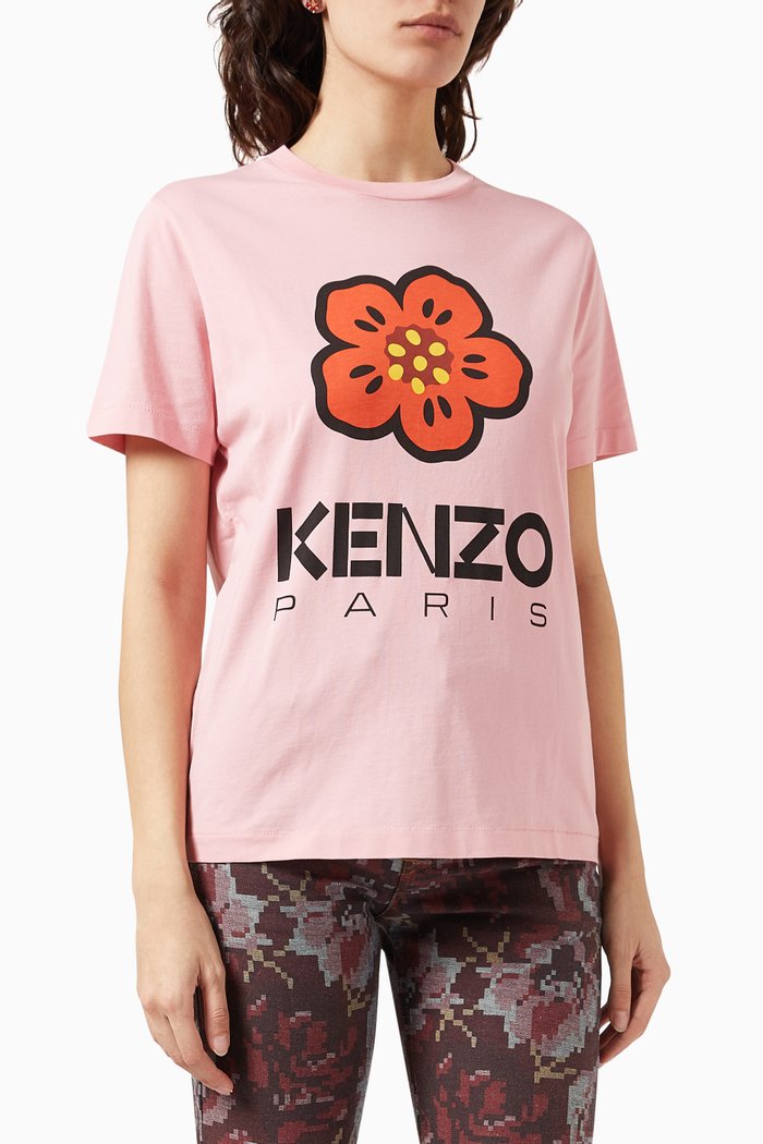 Boke Flower T-shirt in Cotton, Pink