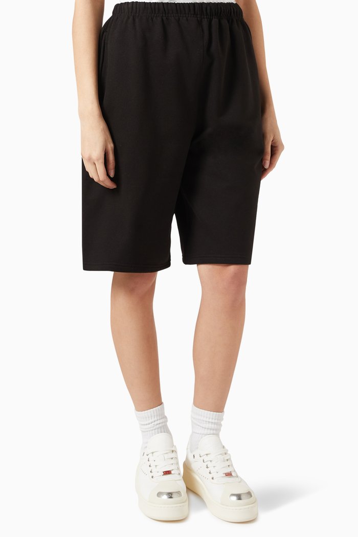

Logo Patch Shorts in Cotton, Black