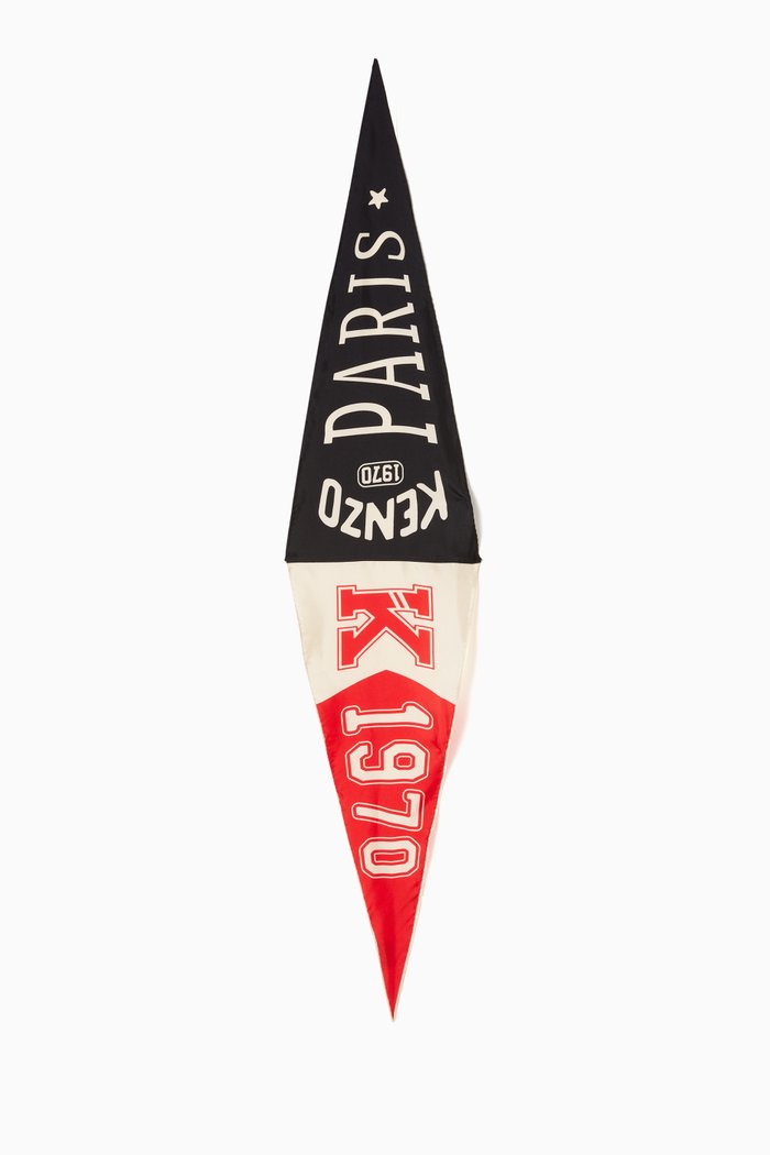

Baseball Flag Scarf in Silk, Red