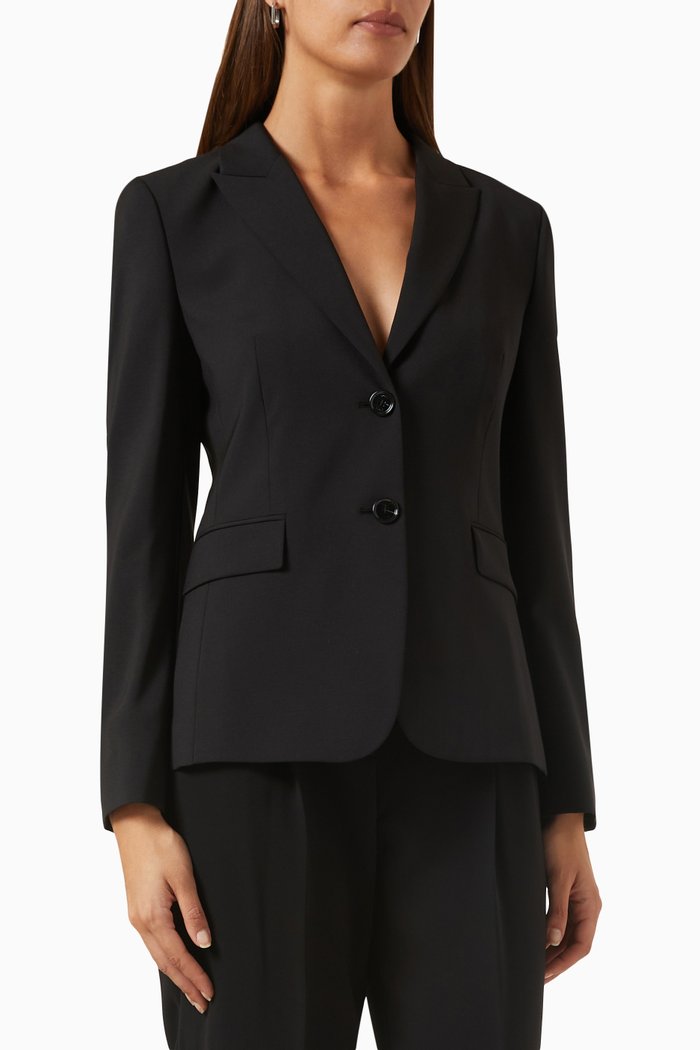 Juleah Blazer in Wool-blend, Black