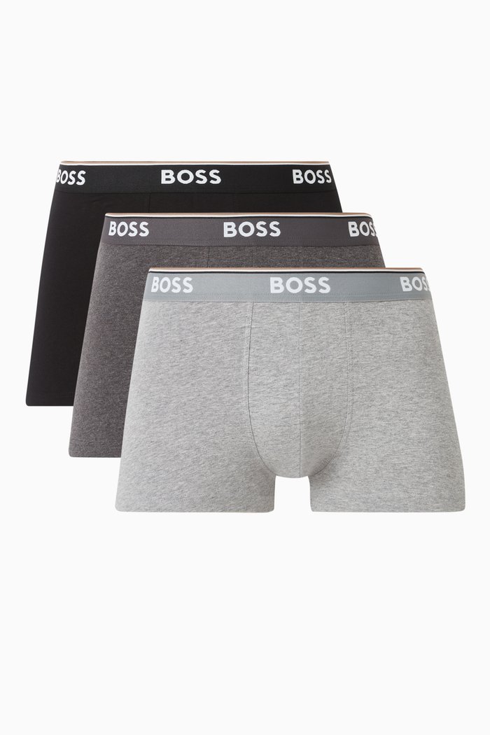 

Power Trunks in Cotton Stretch, Set of 3, Grey