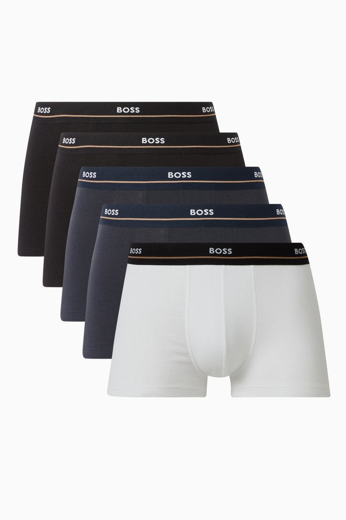 

Essential Logo Trunks in Stretch Cotton, Set of 5, Blue