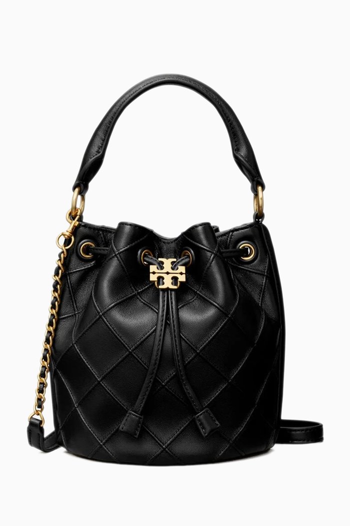 

Large Fleming Soft Bucket Bag in Leather, Black