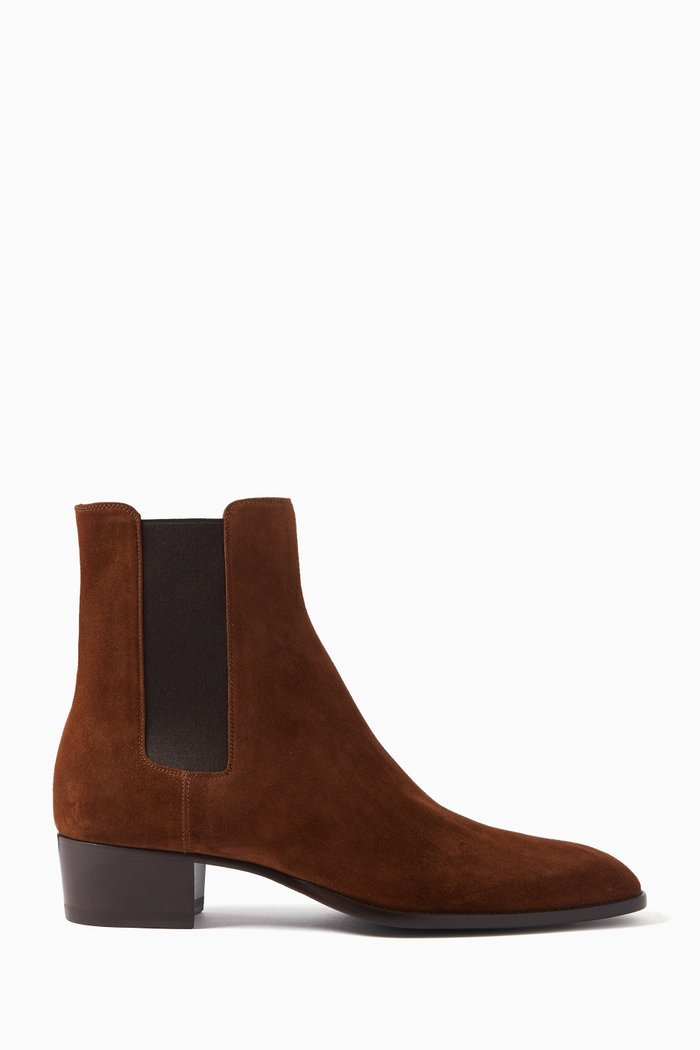 

Wyatt Chelsea Boots in Suede, Brown