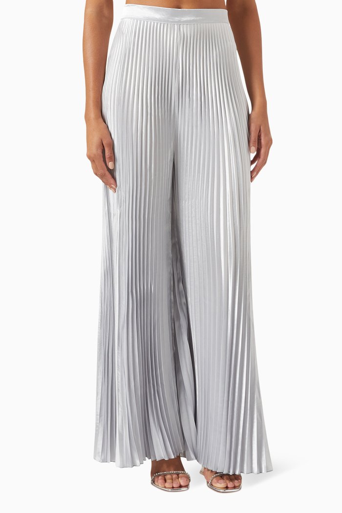 

Bisous Pleated Wide-leg Pants, Grey