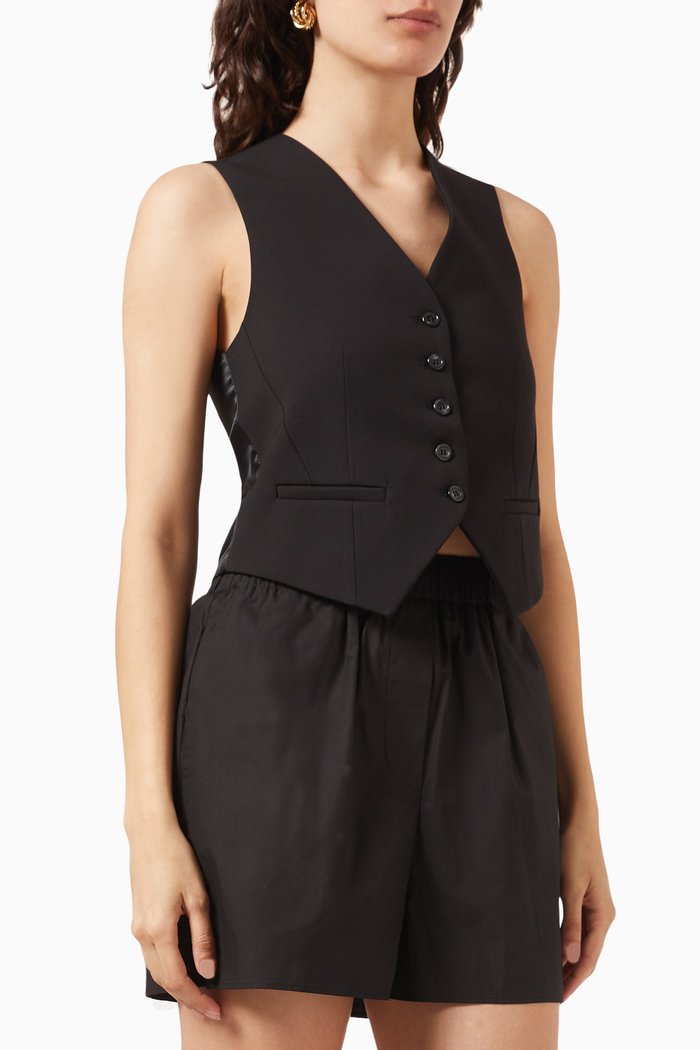 

Gelso Classic Waistcoat in Tencel-blend, Black