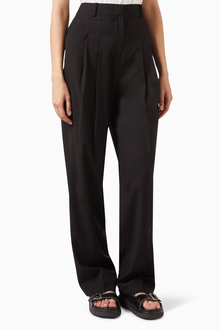 

Gelso Pleated Pants in Tencel-blend, Black
