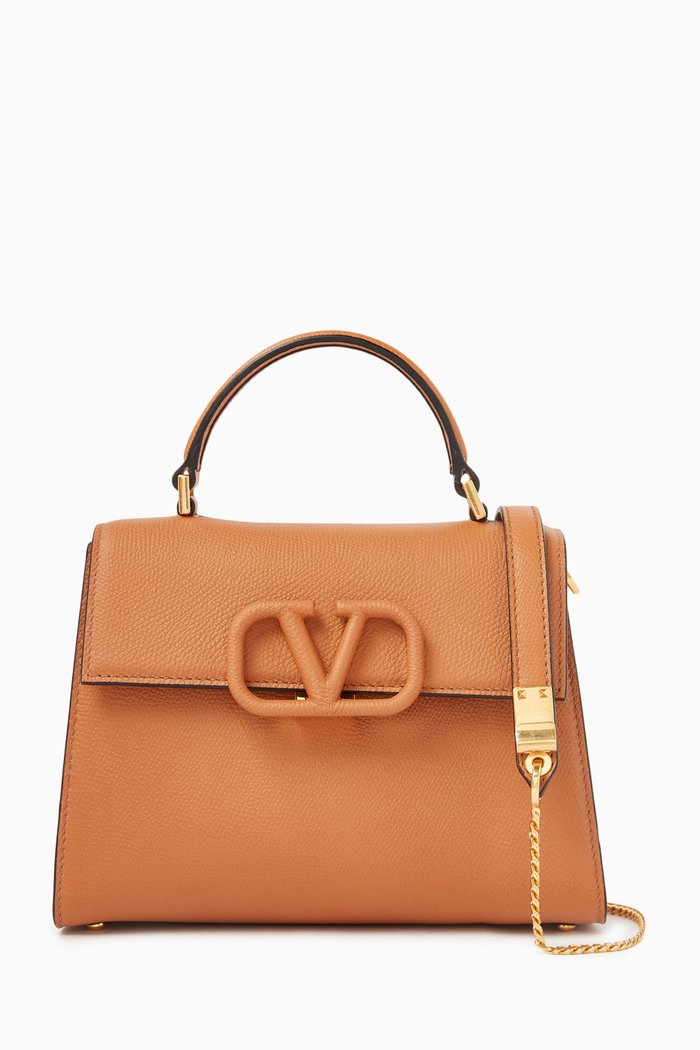 

Valentino Garavani VSLING Small Bag in Grainy Calfskin, Neutral