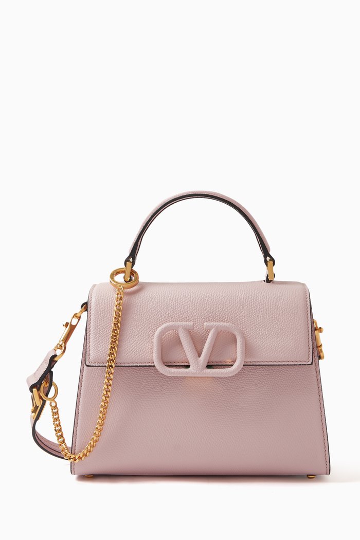 Valentino Garavani VSLING Small Bag in Grainy Calfskin, Purple