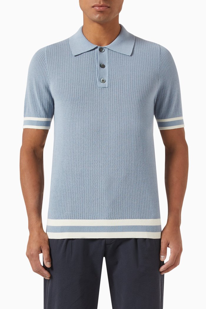 

Quin Polo Shirt in Cotton-knit, Blue
