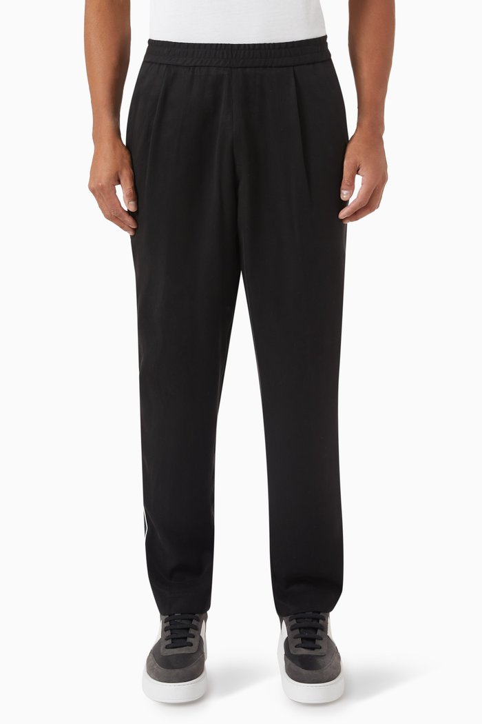 

Western Stripe Trousers in Lenzing Tencel™, Black