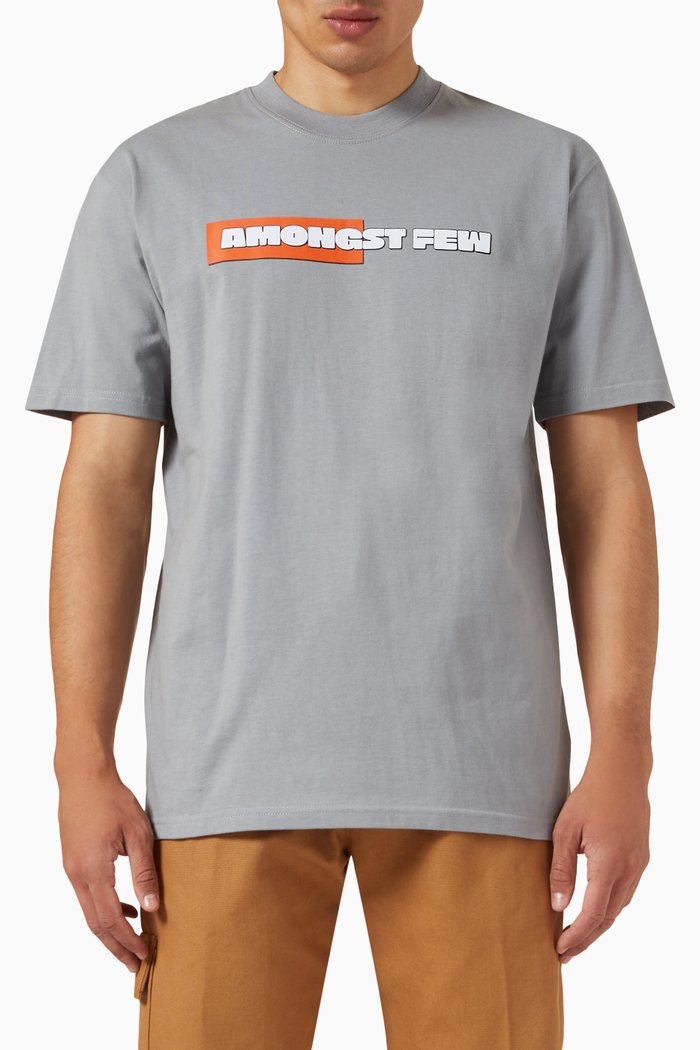 

Animated Logo Print T-Shirt in Cotton, Grey