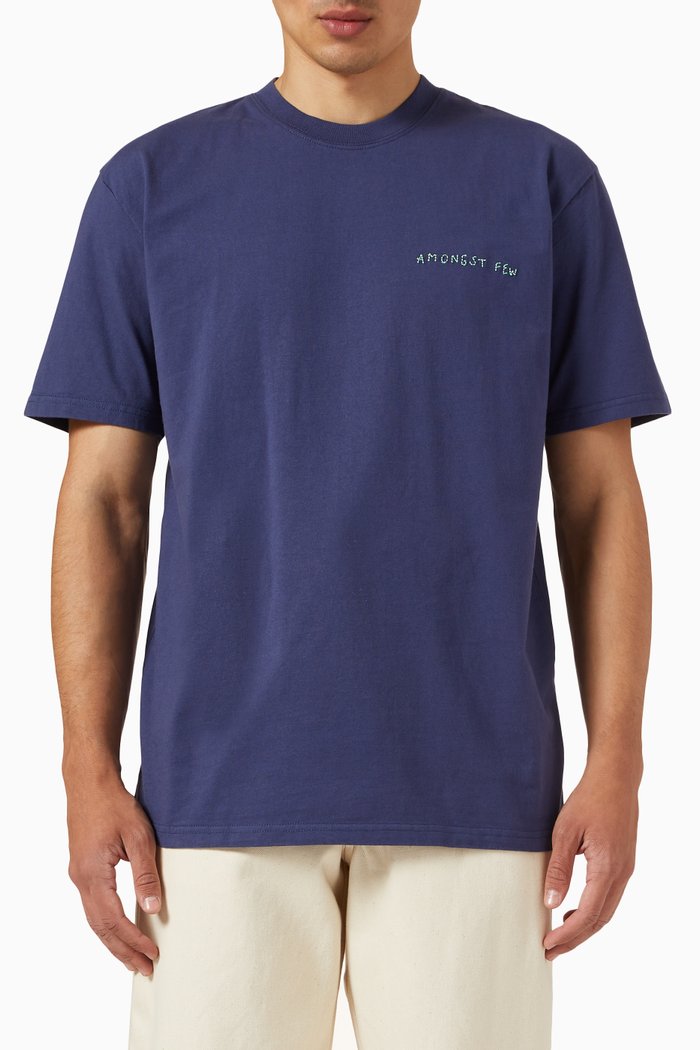 

Embroidered Logo T-Shirt in Cotton, Blue