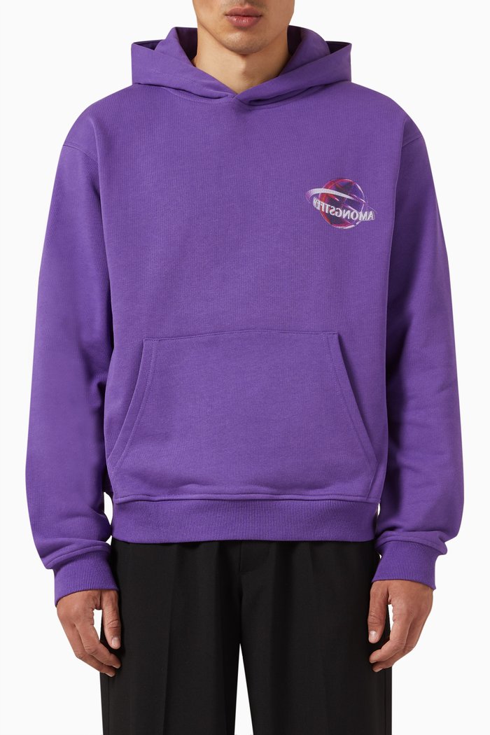 

Panorama Logo Hoodie in Cotton, Purple