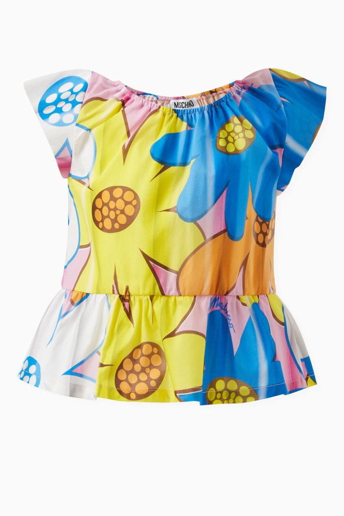 

Floral-print Blouse in Cotton, Multicolour