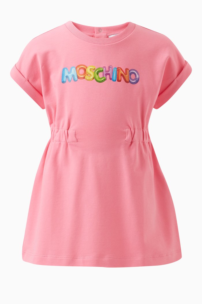 

Logo-print Dress in Cotton, Pink