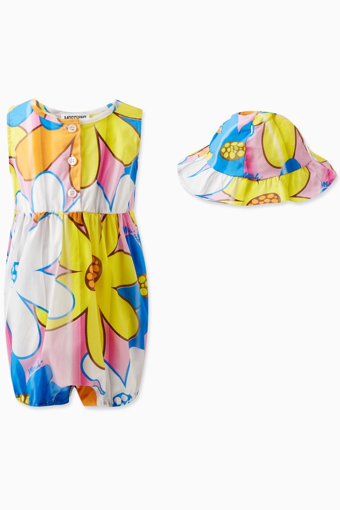 

Floral-print Romper Set in Cotton, Multicolour