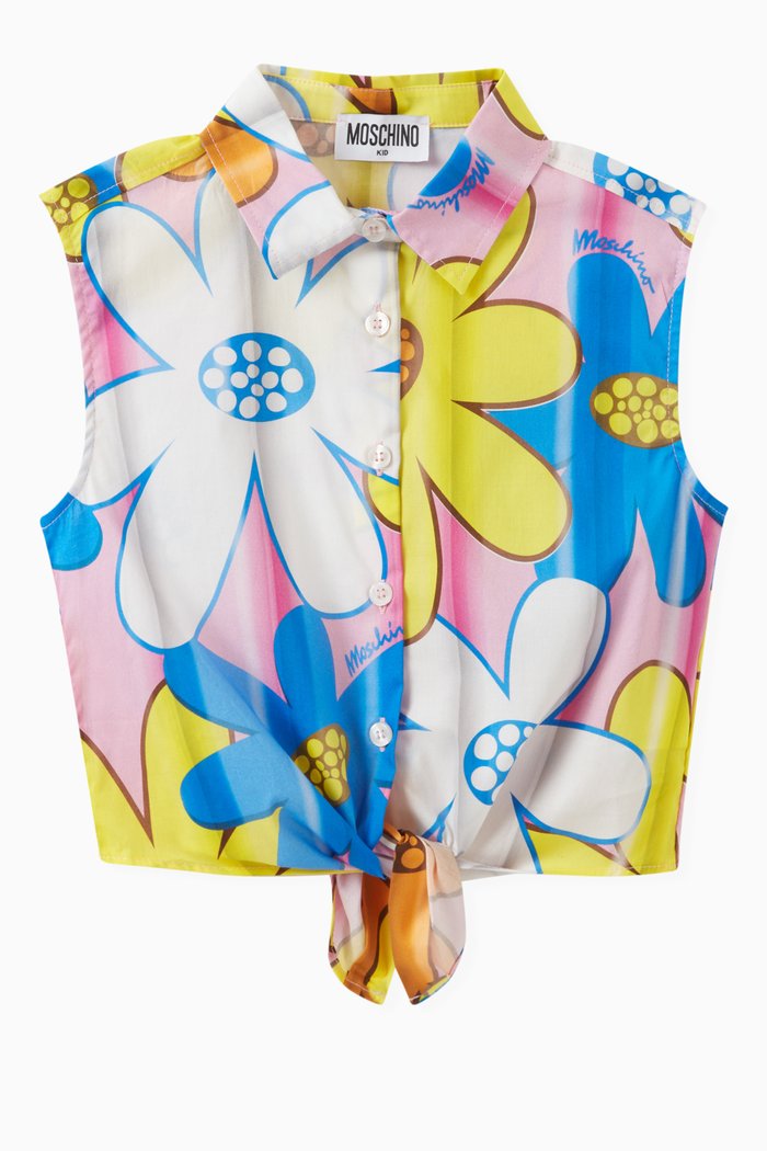 

Floral-print Blouse in Cotton, Multicolour