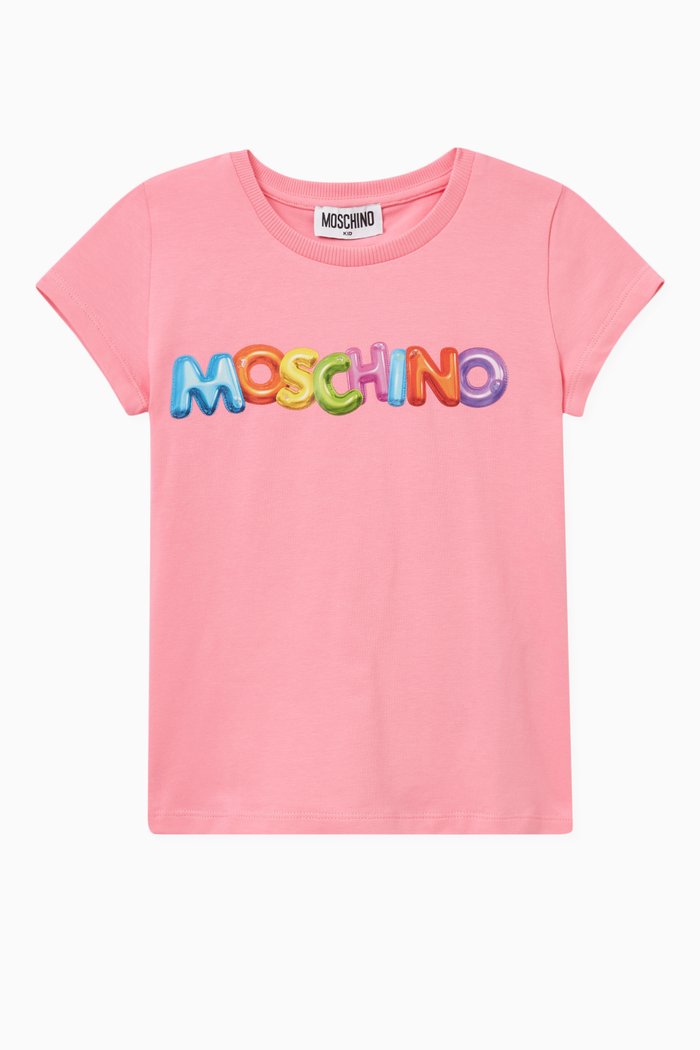 

Logo Print T-shirt in Cotton, Pink