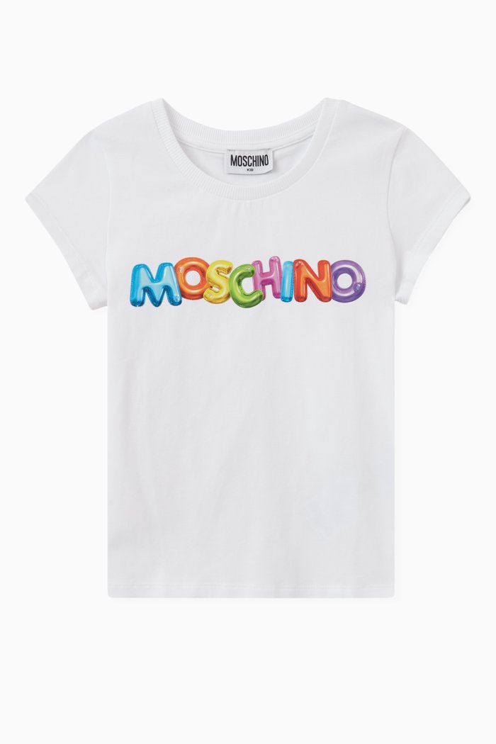 Logo Print T-shirt in Cotton, White