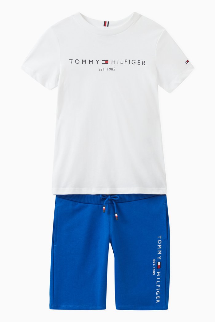 

Logo-print T-shirt Set in Cotton, Blue