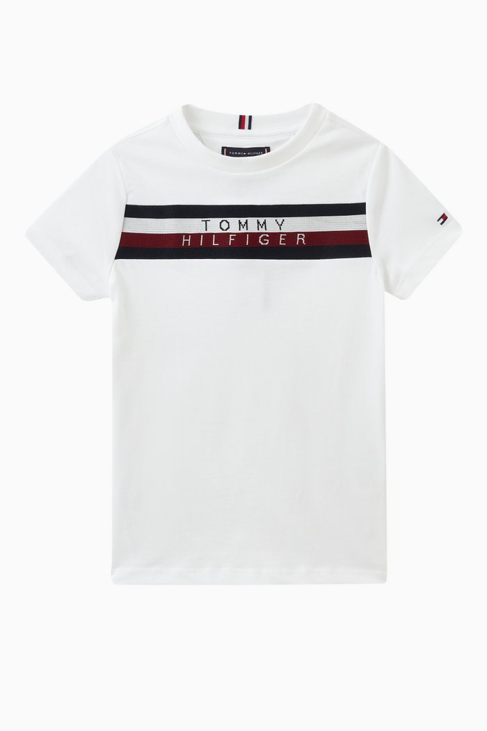 

Signature Tape T-shirt in Cotton, White