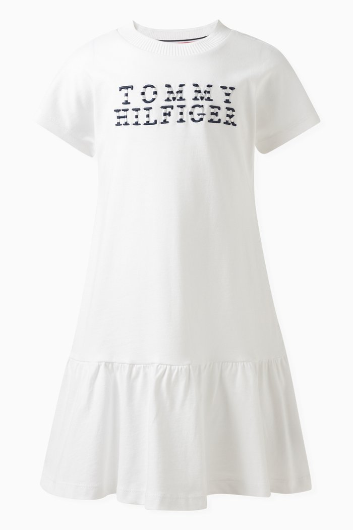 

Logo T-shirt Dress in Cotton Jersey, White