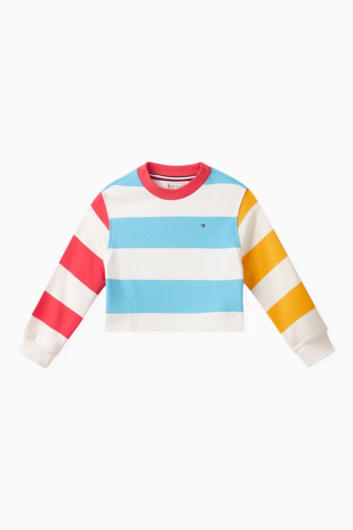 

Striped Sweatshirt in Organic Cotton Blend Terry, Multicolour