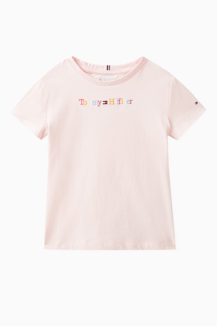 

Logo-embroidered T-shirt in Cotton, Pink