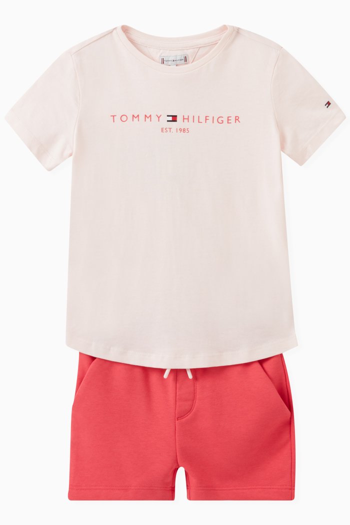 

Logo-print Essential T-shirt Set in Cotton-blend, Pink
