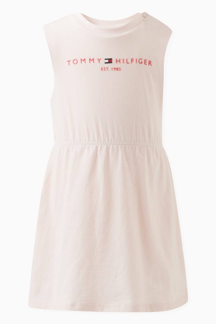 Logo Dress in Cotton-blend, Pink