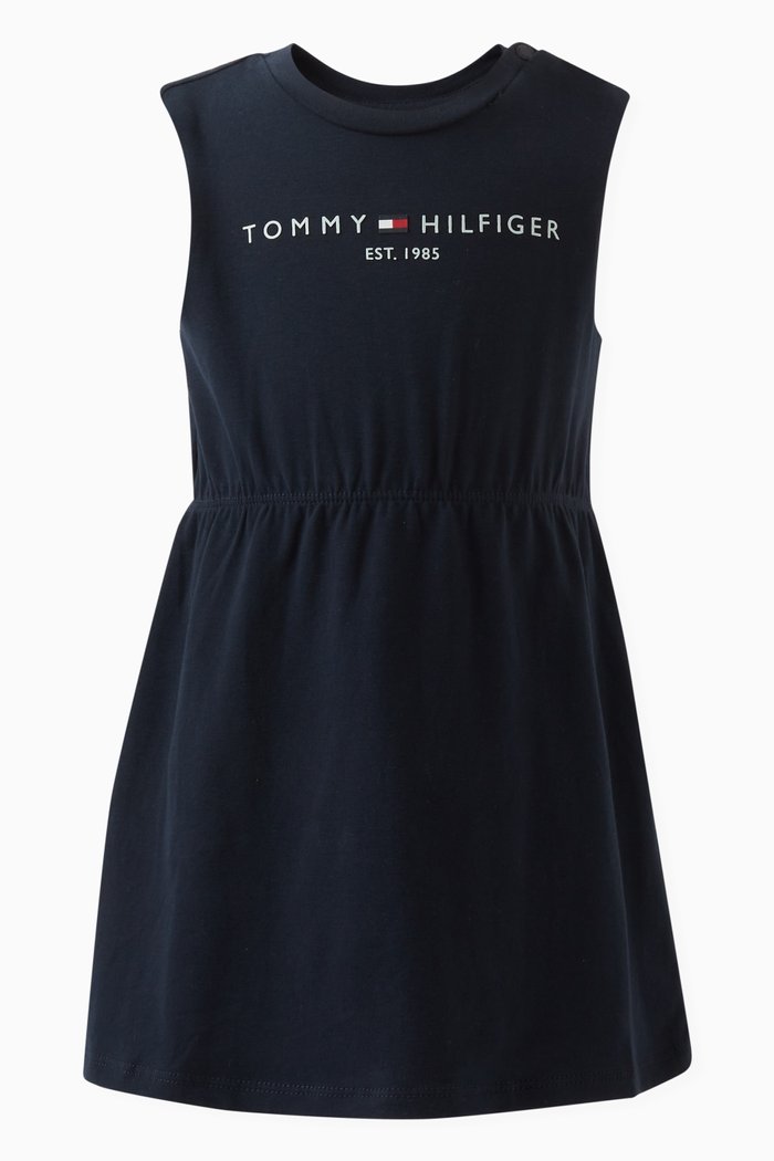 

Logo Dress in Cotton-blend, Blue